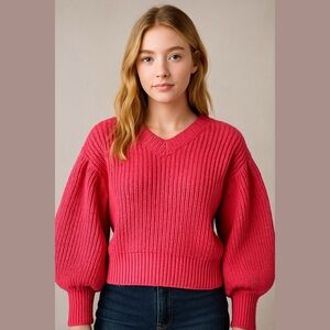 Cinq à Sept Pink Tie Bow Back Sweater
